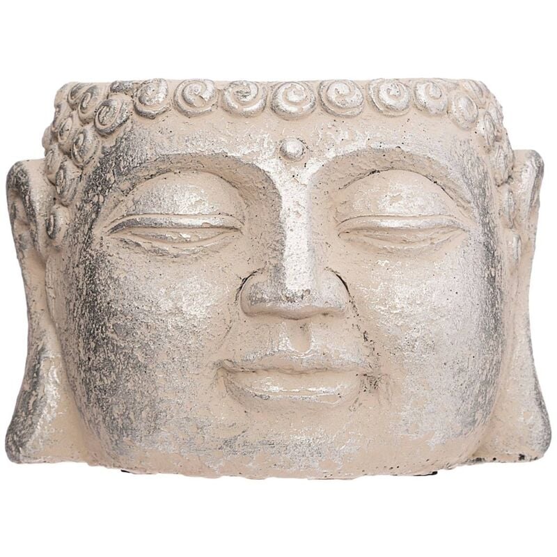 Pot Bouddha - ciment - H9 cm Atmosphera créateur d'intérieur - Argent