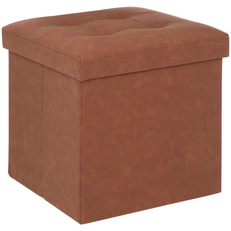 Atmosphera - Pouf pliant Soren bois marron créateur d'intérieur