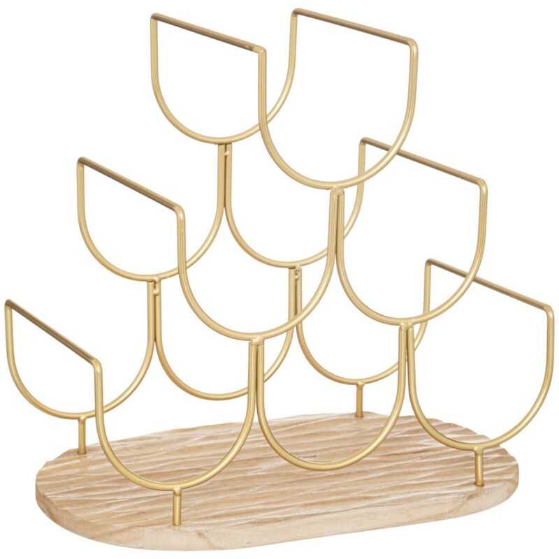 Atmosphera - Porte-bouteilles Rivi métal doré 6 bouteilles créateur d'intérieur