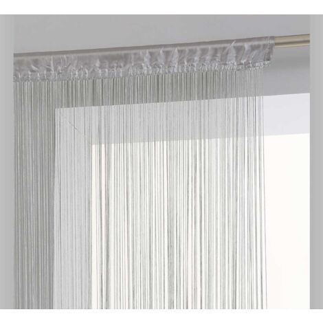 Atmosphera – Rideau à fils gris clair 90x200 cm – 100% polyester – Finition ourlet passe-tringle – Installation rapide et facile