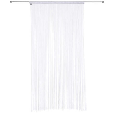 Atmosphera – Rideau fil 90x200cm blanc – 100% polyester – Lavable à la main – Prêt-à-poser avec bande intégrée pour tringle