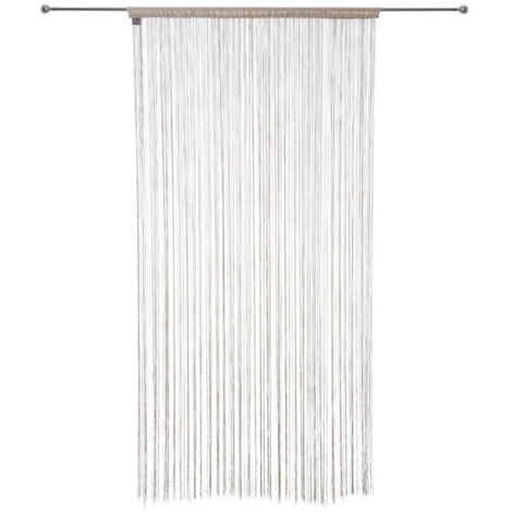 Atmosphera – Rideau fil 90x200cm lin – Lavable à la main – Bande pour tringle – Prêt-à-poser pour décoration intérieure