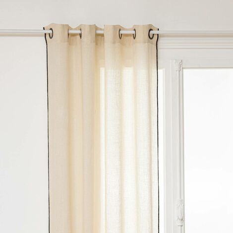 Atmosphera – Rideau voilage 130x260cm en 100% lin – Système d'œillets métalliques – Tamisant la lumière pour ambiance cosy
