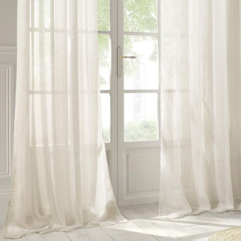 Atmosphera – Rideau voilage 140x240cm – Ivoire – Polyester – 8 œillets pour une installation facile – Élégant et lumineux