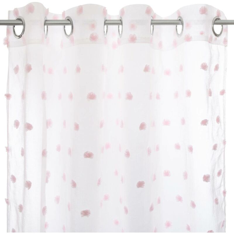 Rideau enfant Pompoms rose 140x240cm Atmosphera créateur d'intérieur