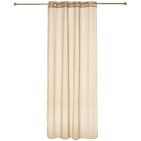 Atmosphera – Rideau voilage rayure 140x240cm lin – 100% polyester – Lavable à 30° – Accessoire décoratif élégant
