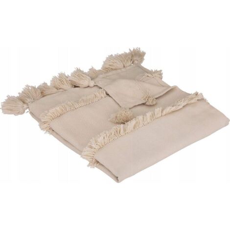 Atmosphera Row jeté de lit beige 130 x 180 cm écologique