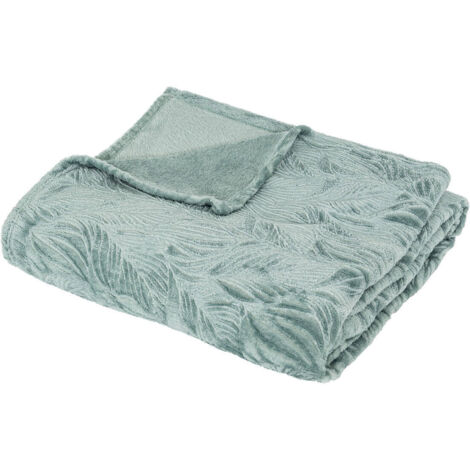 Atmosphera Ryo plaid bleu givré 180x230 cm élégant