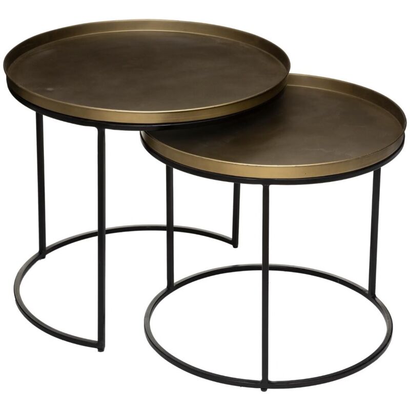 Lot de 2 tables café Basile Doré Atmosphera