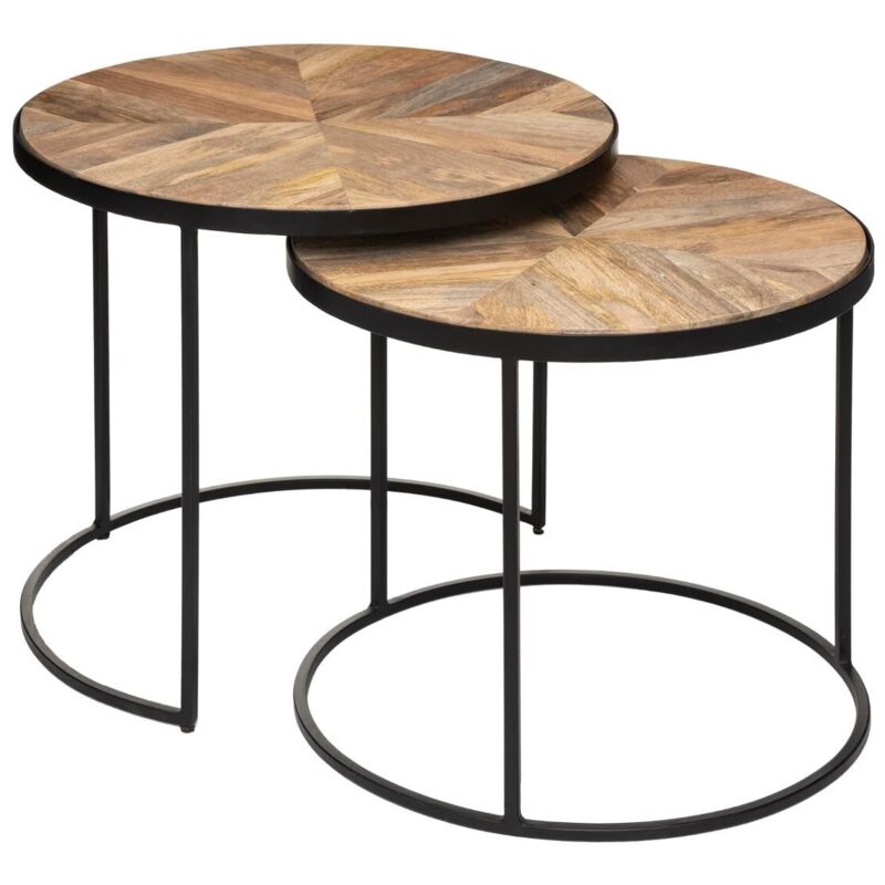 Atmosphera - Lot de 2 tables gigognes Basile Marron