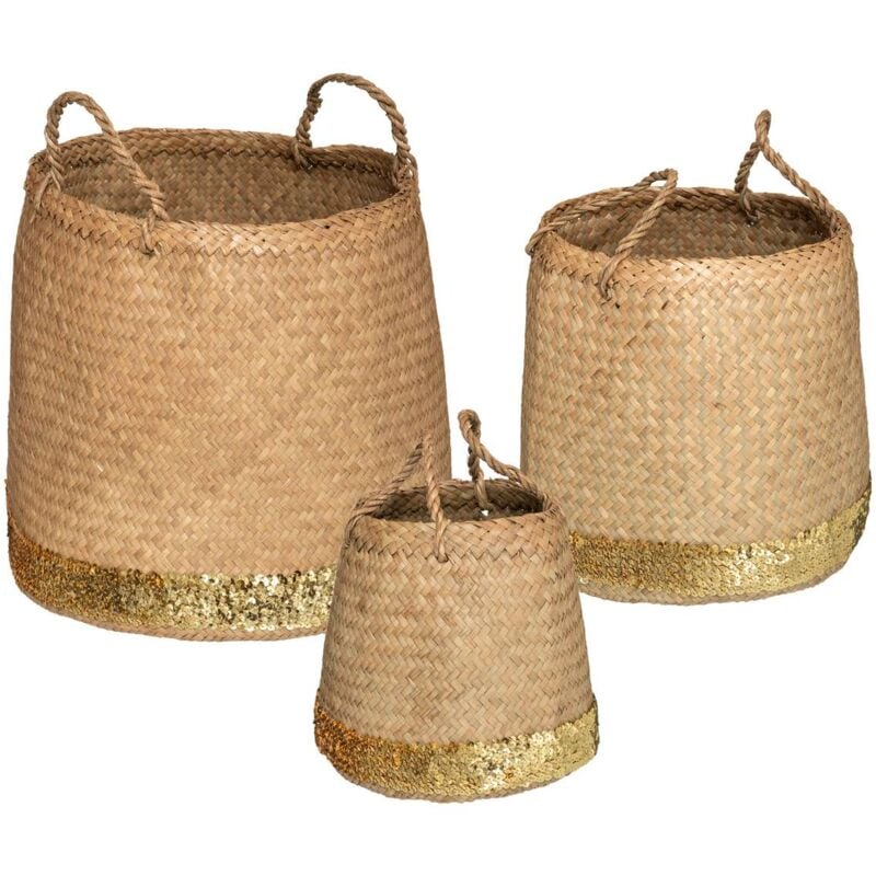 Atmosphera - Panier Sequins Rond x 3 créateur d'intérieur