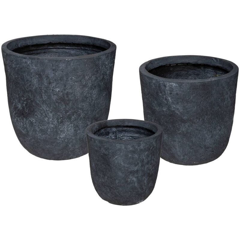 Set de 3 pots métal D27 34 43cm Atmosphera créateur d'intérieur