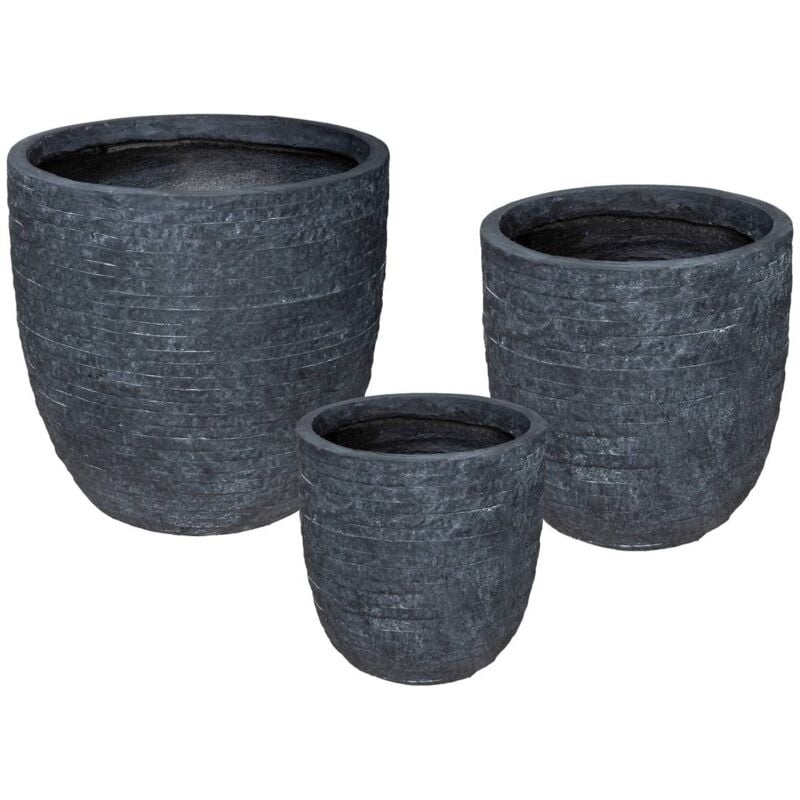 Set de 3 pots métal D27 34 43cm Atmosphera créateur d'intérieur