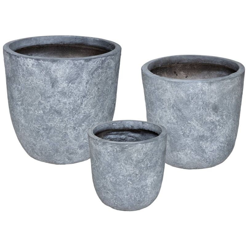 Set de 3 pots métal D27 34 43cm Atmosphera créateur d'intérieur