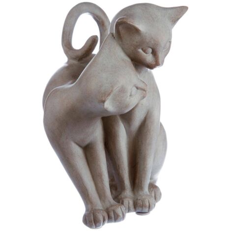 Atmosphera – Statue 2 chats Cali H.16,8cm en polyrésine – Décoration intérieure romantique – Dimensions L. 12 x P. 18,2 cm – Poids 0.54 kg