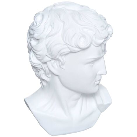 Atmosphera – Statue décorative en polyrésine blanche H 25 cm – Tête de David – Pour décoration intérieure – Apportez une touche artistique
