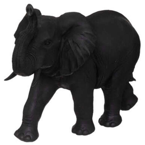 Atmosphera – Statuette déco éléphant en résine 70cm – Couleur gris foncé – Élément décoratif pour intérieur et extérieur