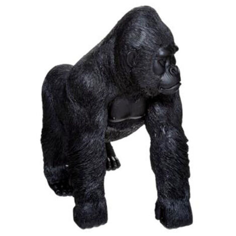 Atmosphera – Statuette déco gorille en mouvement 37cm – Polyrésine noire – Objet d'art moderne pour décoration intérieure – Design dynamique