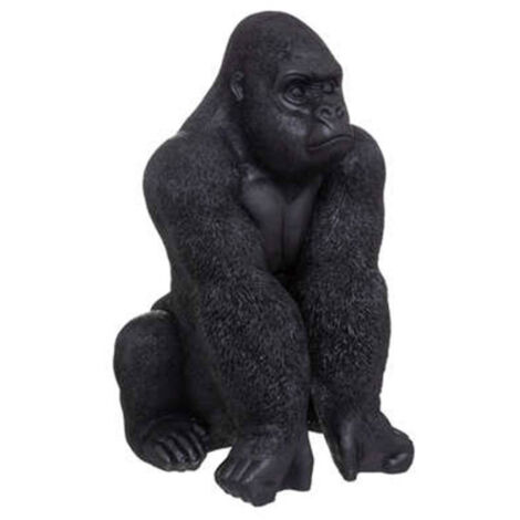 Atmosphera – Statuette déco gorille en résine 67cm – Finition soignée – Élément décoratif moderne pour intérieur et extérieur – Noir