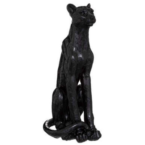 Atmosphera – Statuette déco léopard 90cm – Oxyde de magnésium noir – Dimensions L. 43 x l. 34,5 x H. 90 cm – Élégance moderne pour intérieur