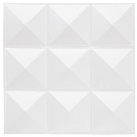 Atmosphera – Sticker carrelage autocollant blanc 30x30 cm – Lot de 6 – PVC facile à poser – Pour surfaces lisses cuisine salle de bain