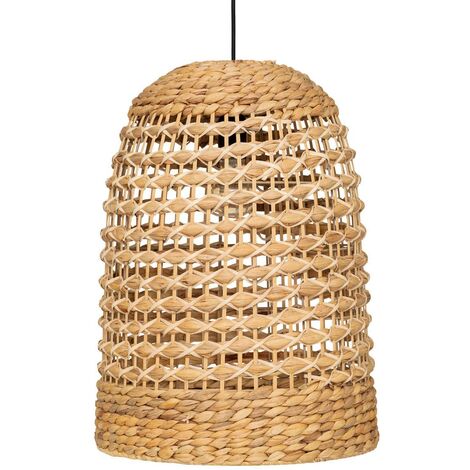 Atmosphera – Suspension en métal et jacinthe d'eau D 37 x H 50 cm – Douille E27 – Hauteur ajustable – Pour ambiance chaleureuse