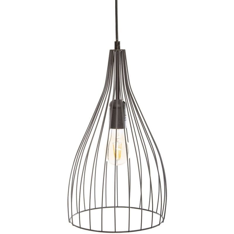 Atmosphera - Suspension filaire Rita métal noir H21cm créateur d'intérieur
