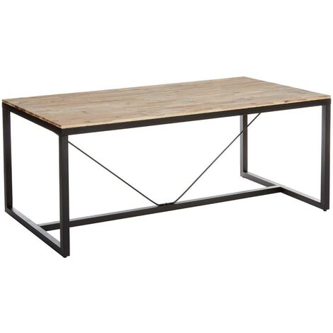 Atmosphera – Table à manger 180 x 90 cm en bois d'acacia et métal – Style industriel – Accueille jusqu'à 8 convives – Hauteur 90 cm