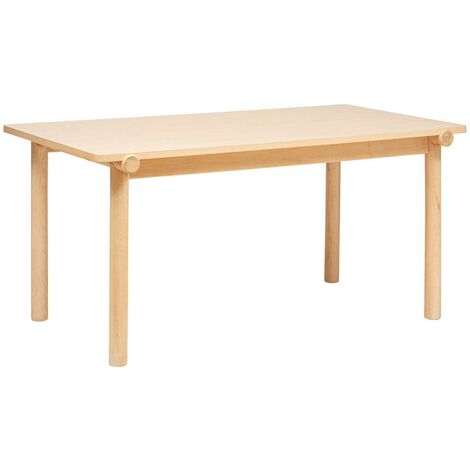 Atmosphera – Table à manger rectangulaire en placage frêne L160cm – Capacité 6 personnes – Détails esthétiques pour intérieur moderne