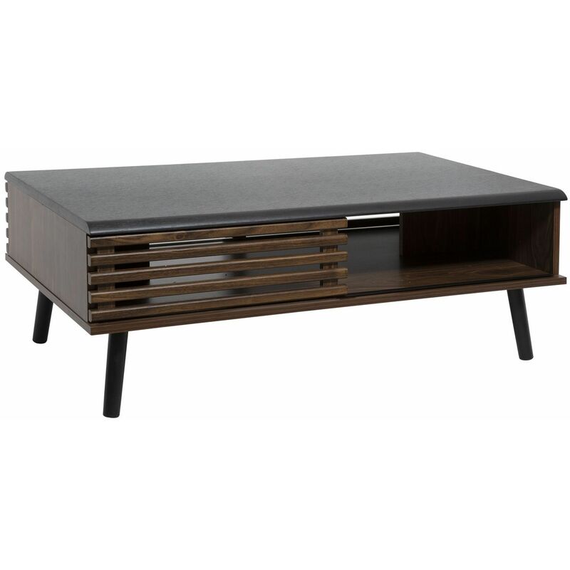 Table basse design bois Asmar - 100 x 60 x 37 - Marron