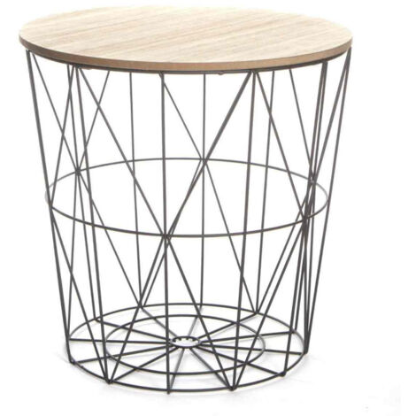 Atmosphera – Table d'appoint 39,5cm MDF et métal noir – Design léger et moderne – Pour espaces contemporains – Poids 1,8kg