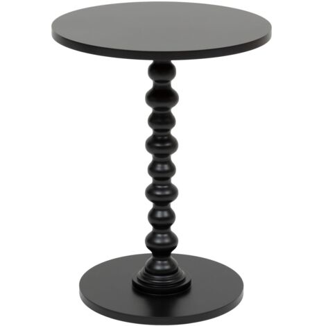 Atmosphera – Table d’appoint ronde en bois MDF noir 38cm – Hauteur 50cm – Finition résistante aux taches – Montage rapide sans outil