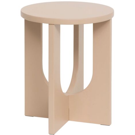 Atmosphera – Table d'appoint ronde MDF noisette 40 cm diamètre – Hauteur 50,5 cm – Finition mate – Design épuré pour petits espaces