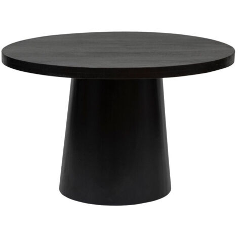 Atmosphera – Table de salle à manger ronde 120cm en bois de manguier noir – Accueille jusqu'à 4 personnes – Hauteur 76cm – Montage facile