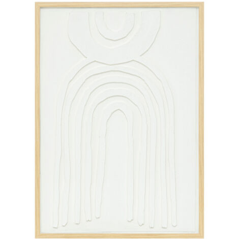 Atmosphera – Tableau blanc minimaliste 50x70 cm – Effet tridimensionnel – Polystyrène et bois MDF – Fixation rapide sans outil