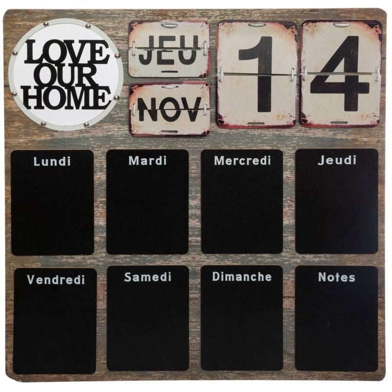 Mémo Filip ardoise semainier 57x57cm Atmosphera créateur d'intérieur