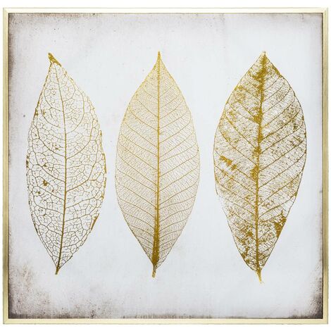 Atmosphera – Tableau toile murale encadrée imprimée plumes 58 x 58 cm – Polyester et MDF – Cadre polystyrène durable – Décoration moderne chic