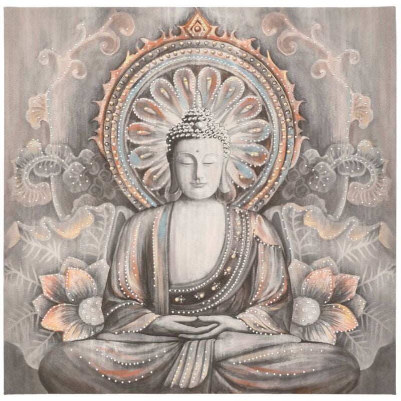 Atmosphera - Toile encadrée bouddha 58x58cm créateur d'intérieur