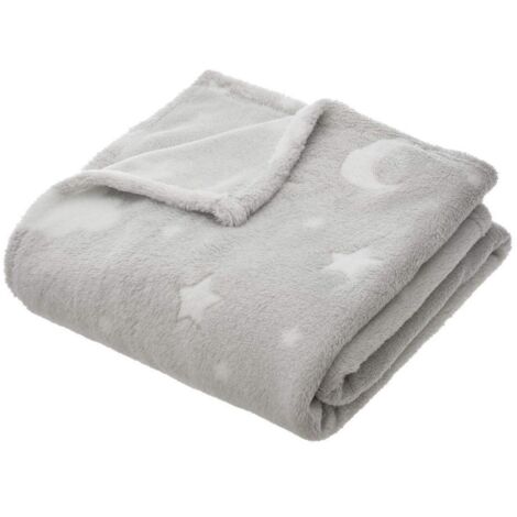 ATMOSPHERA Tagesdecke, weich, phosphoreszierend, 150 x 125 cm, Grau  - Atmosphera for kids