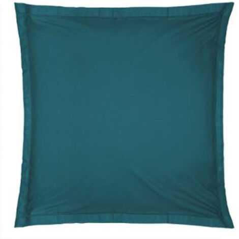 Atmosphera – Taie d'oreiller carrée 63x63cm en 100% coton bleu canard – Élégante et confortable pour décoration intérieure
