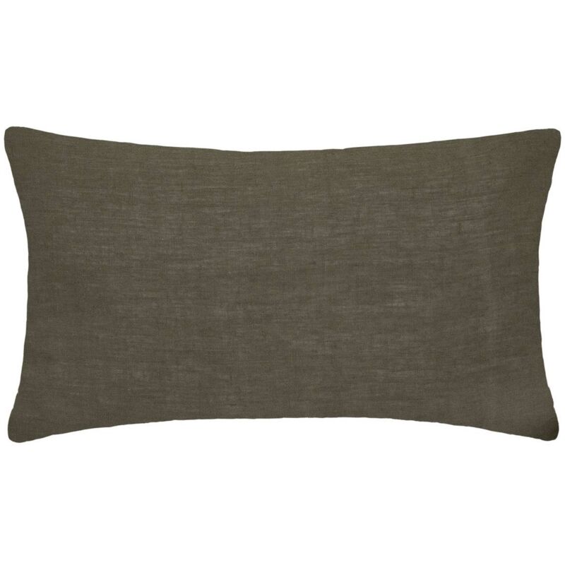 Taie d oreiller Linah lin lavé vert kaki 50x70cm Atmosphera créateur d'intérieur