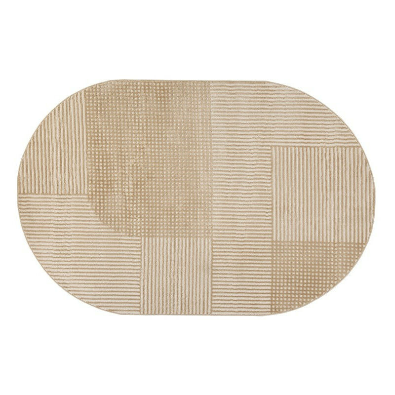Tapis ovale 160 x 235 relief beige Jana Atmosphera