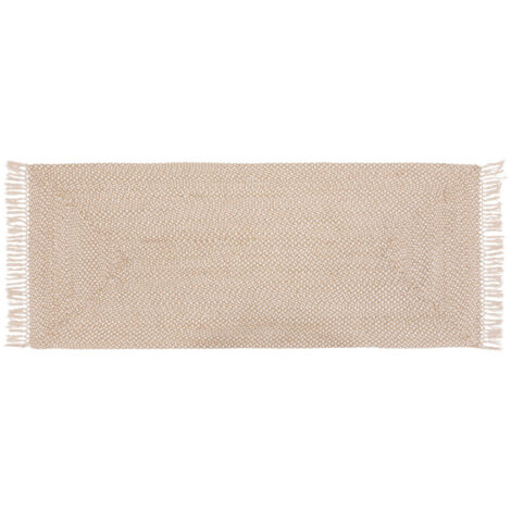 Atmosphera – Tapis de couloir rectangulaire 80 x 200 cm en jute et coton – Franges décoratives – Style bohème chaleureux