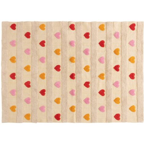 Atmosphera – Tapis enfant multicolore 120 x 170 cm – 100% coton – Antidérapant – Facile à nettoyer – Pour chambre ou salle de jeux