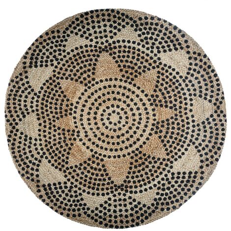 Atmosphera – Tapis rond en jute beige D 120 cm – Tressage impeccable – Pour espaces de vie élégants – Décoration naturelle et raffinée