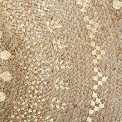 Atmosphera – Tapis rond en jute végétal 115 cm – Tressage naturel – Idéal pour intérieur bohème – Apporte une touche zen à votre déco