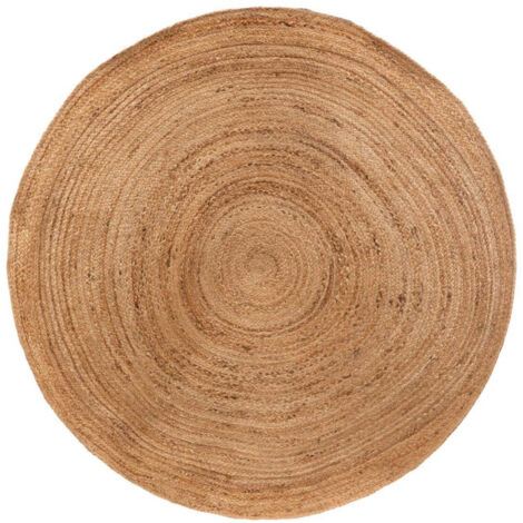 Atmosphera – Tapis rond en jute végétal 160cm – Design tressé naturel – Poids 3,6kg – Pour salon et chambre – Épaisseur 0,5cm