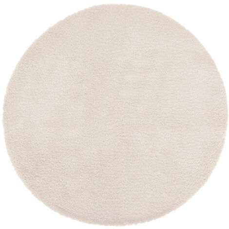 Atmosphera – Tapis rond imitation fourrure 80cm – Polyester – Facile d'entretien – Pour salon, chambre ou entrée – Chic et élégant