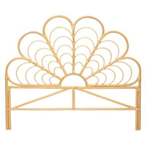 Atmosphera – Tête de lit en rotin naturel 140x160cm – Style folk – Dimensions L. 160,5 x l. 2,8 x H. 140 cm – Élément décoratif tendance