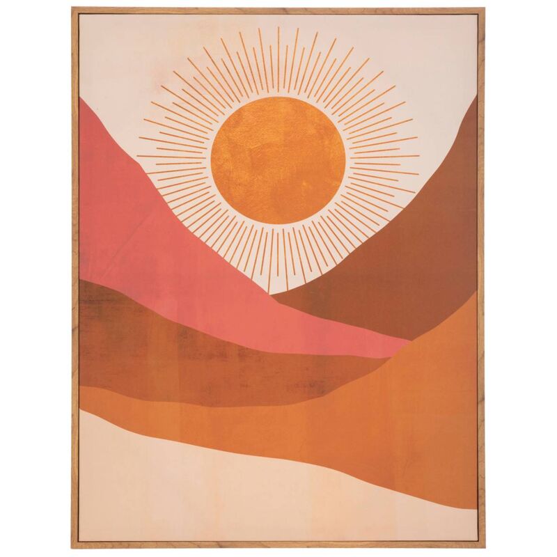 Toile encadrée Soleil bois 58x78cm Atmosphera créateur d'intérieur